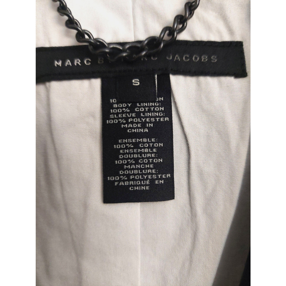 Marc by Marc Jacobs Mens Black Lined Cotton Blazer Suit Jacket Sz Small - Picture 15 of 16